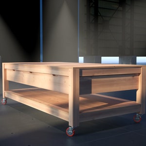PDF Download: Schwerlast DIY Plan Garagen Werkbank mit Schubladen, Holzwagen, Werkzeugaufbewahrung, Mobile, Anfänger Pläne, Drehbare Rollen