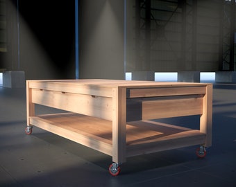 Plattegrond garagewerkbank, verrijdbaar mobiel met lades, pdf-download