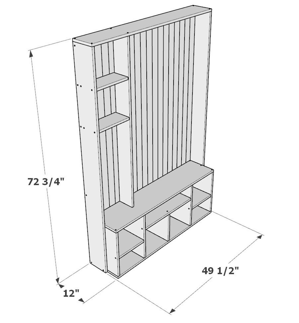DIY Plan Mudroom Bench With Cubbies and Hall Tree Bench Etsy Canada