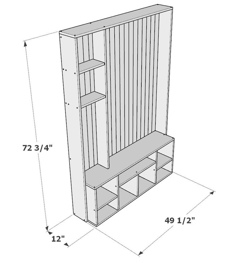 DIY Plan Mudroom Bench With Cubbies and Hall Tree Bench Etsy Canada