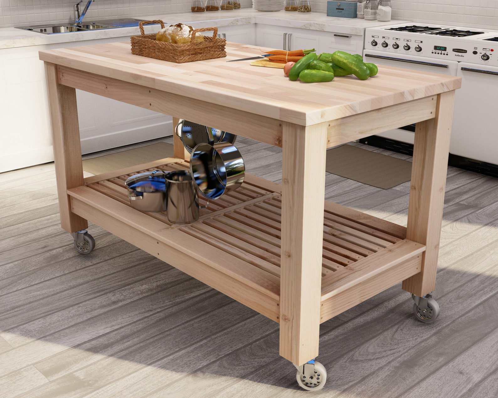 DIY Butcher Block Kitchen Island Plans Etsy