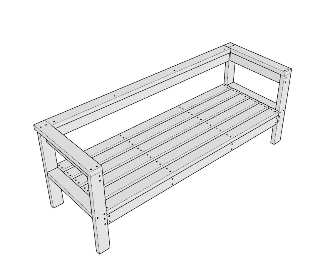 Patio Bench Plan 79 In, 3-seater, PDF Download - Etsy