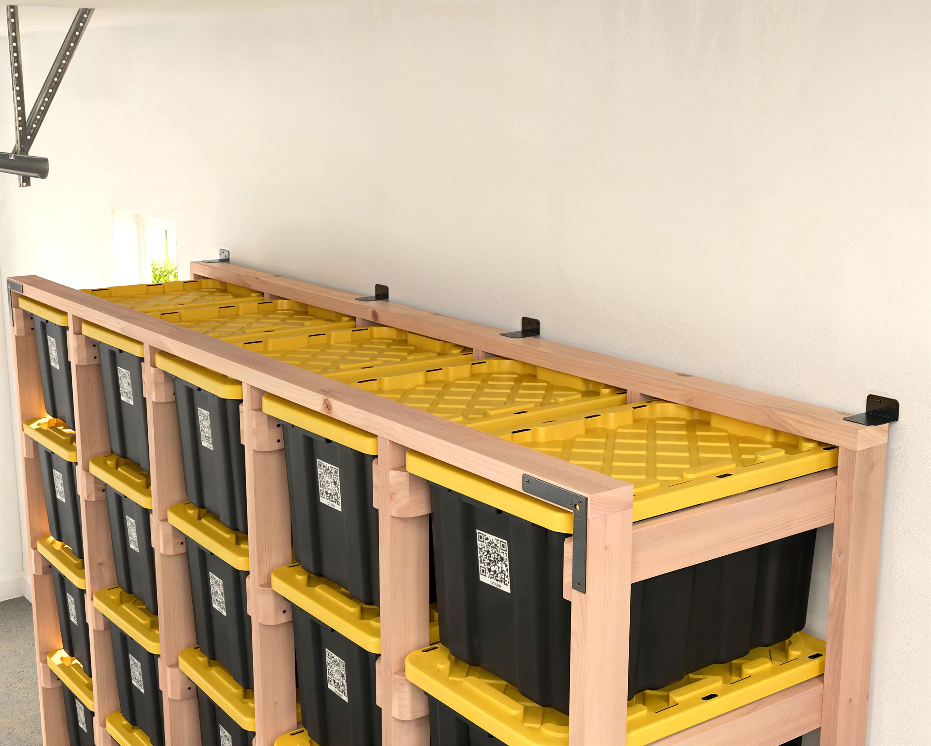 Tote Rack Steel 27-gallon Tote Storage Rack Plan (PDF): 5-wide X 5-high Racks (25 Totes ...