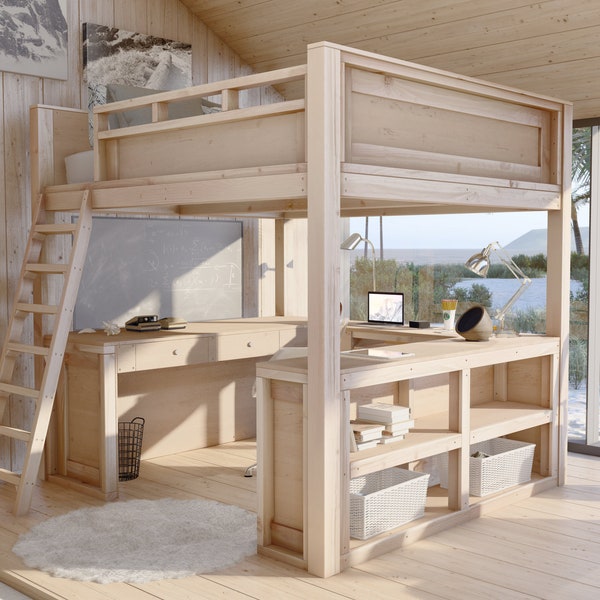 PDF Download, DIY loft bed plans: Full size