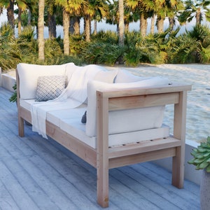 PDF Download, Easy-to-Build 2x4 Wooden Sofa Plan, Outdoor Lounging Couch image 4