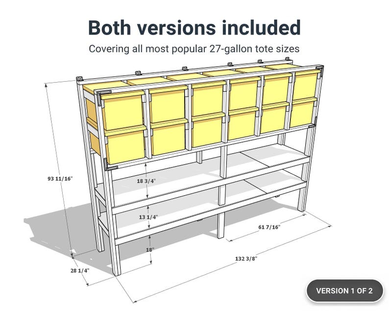 Diy Material Rack Plan.pdf DIY Garage Shelf + Tote Rack Plan (PDF) — Beginner-friendly 2x4 Build ...