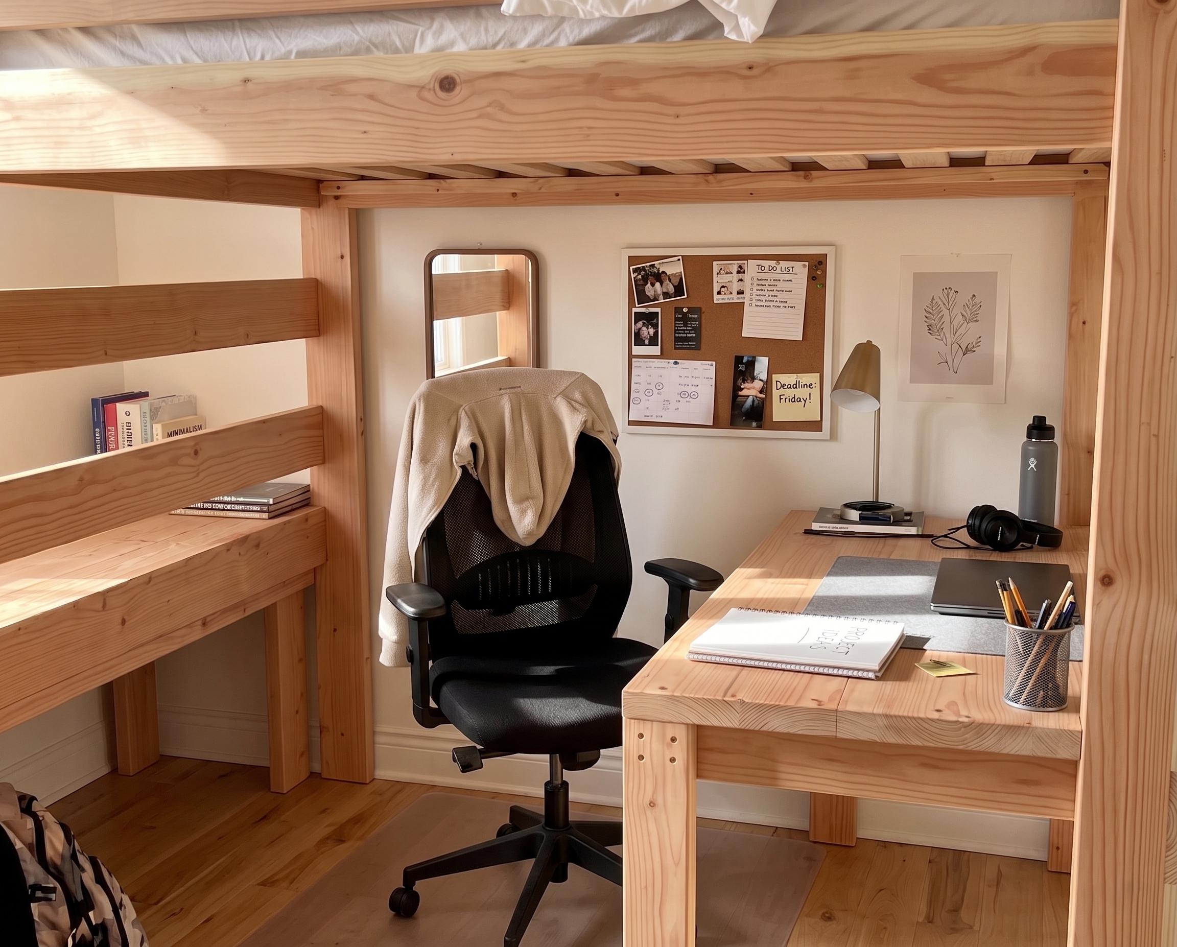 DIY Loft Bed With Stairs Plan PDF: Full Size, Built-in Desk - Etsy