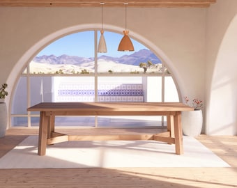 Farmhouse Dining Table Plan, Rustic, PDF Download