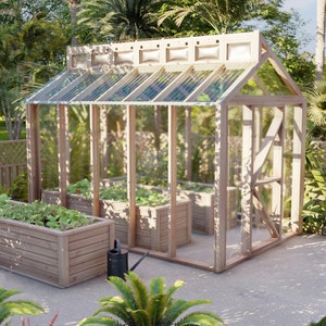 PDF Download, 128 DIY greenhouse plans, Greenhouse featuring plastic sheeting, Greenhouse using clear plastic sheeting image 4