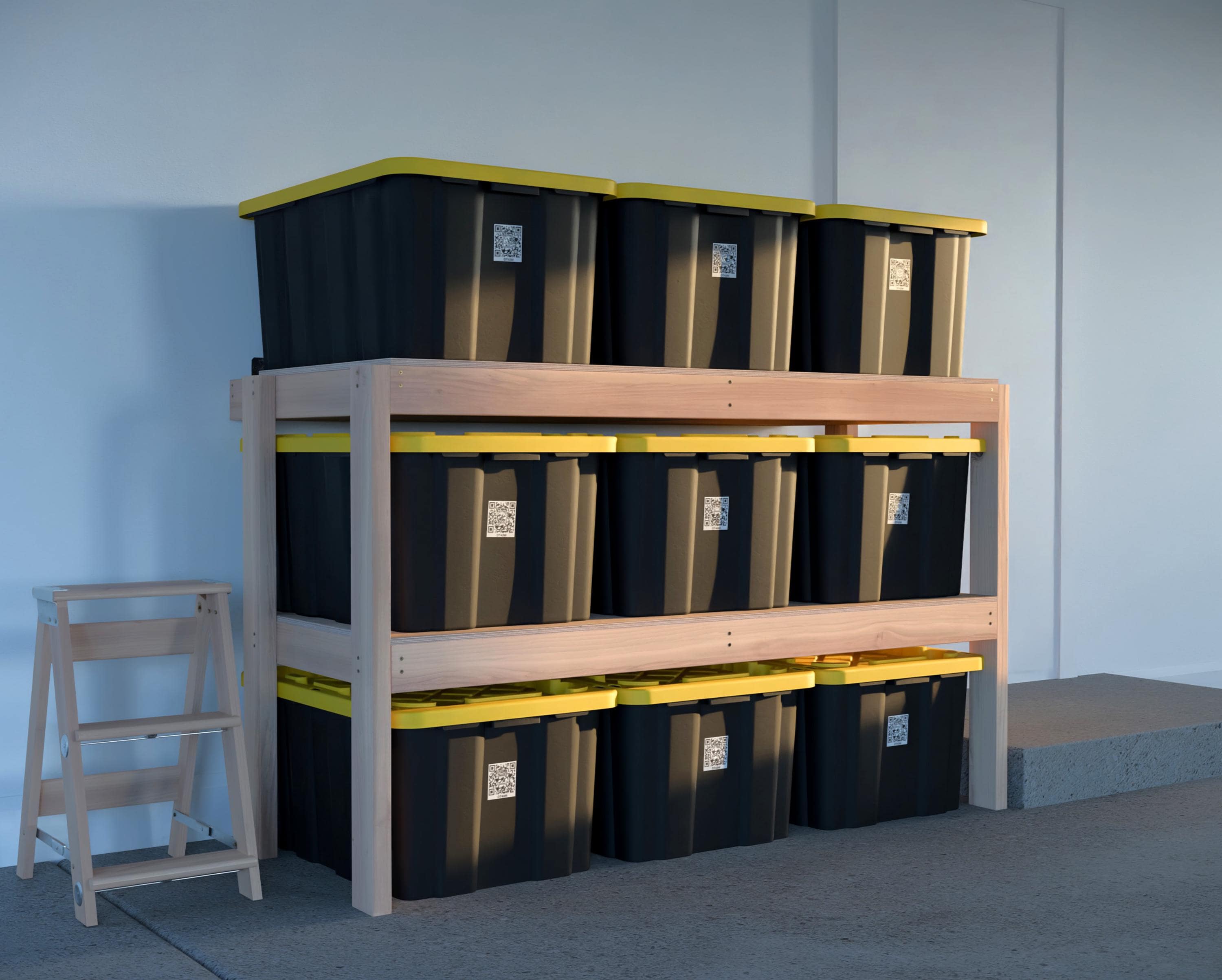 Digital Download, DIY Garage Shelving Plans, Fits 27-gallon Totes, 3 ...