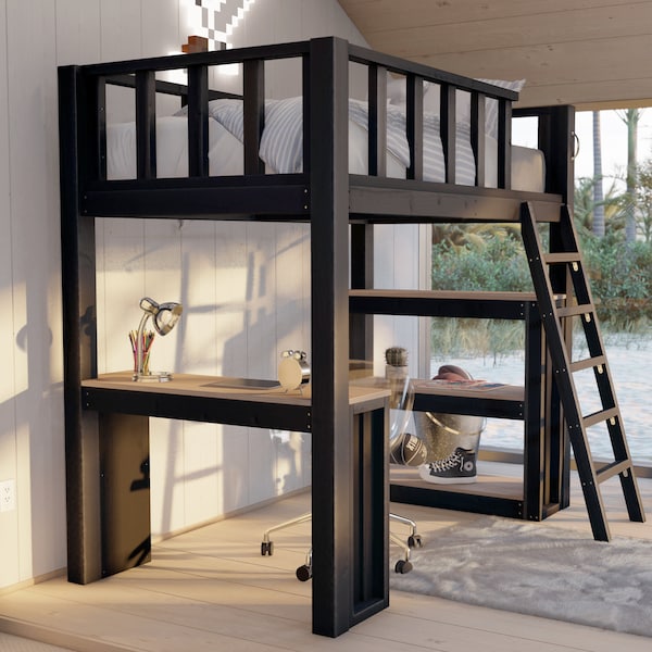 Diy Queen Loft Bed Etsy