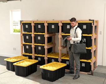 Digital Download: DIY 27 Gallon Tote Storage Rack Plans for 20 Totes - Beginner Friendly, Easy Garage Organization Guide, Weekend Project