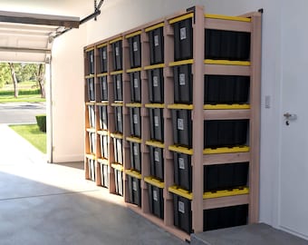 Digital Download: DIY 27 Gallon Tote Storage Rack Plans for 30 Totes - Beginner Friendly, Easy Garage Organization Guide