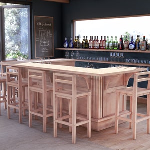 PDF Download, DIY bar plan, DIY outdoor bar, indoor bar, Bar plan, Bar stool plan