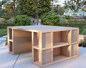 Craft Table Plan, Double-Sided with Storage Cubbies, PDF Download