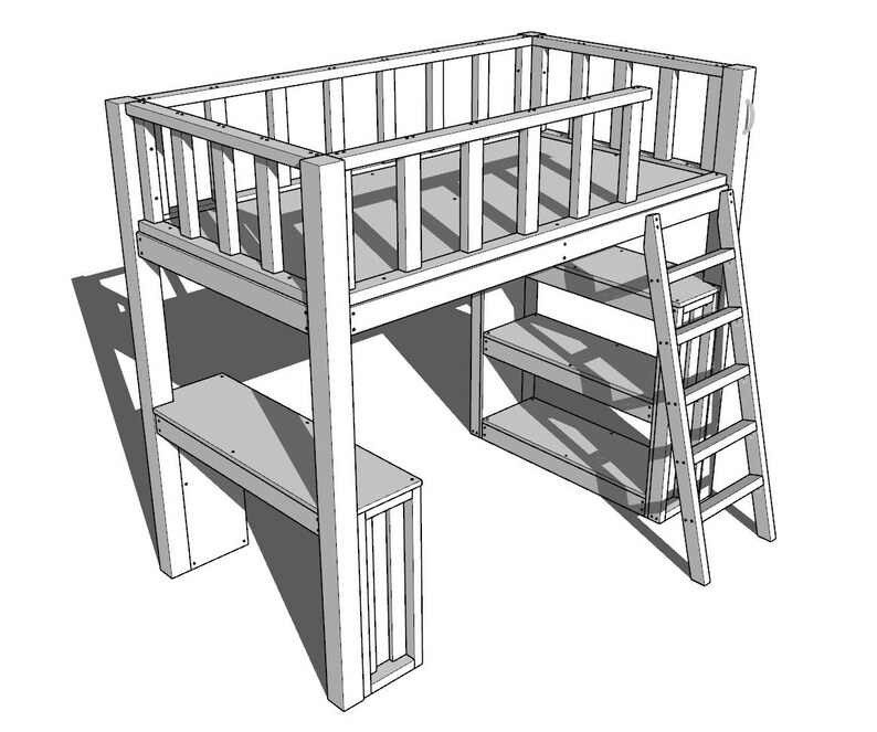 Twin Loft Bed DIY Plan Etsy