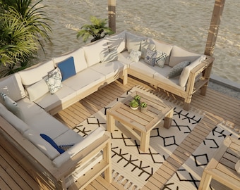 DIY plans for U-shaped outdoor sectional sofa