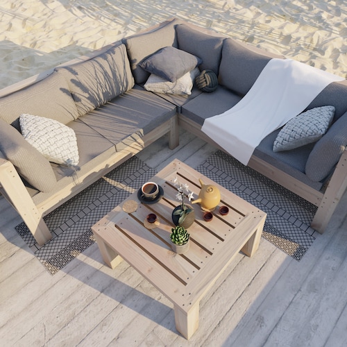 DIY Outdoor Coffee Table Set Plans Patio Coffee Table Plans Etsy