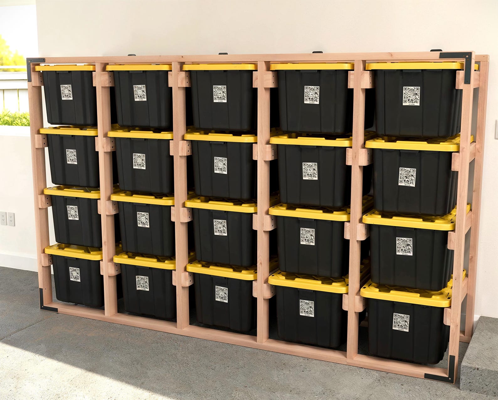 27-gallon Tote Storage Rack Plan (PDF): 5-wide X 4-high Racks (20 Totes ...