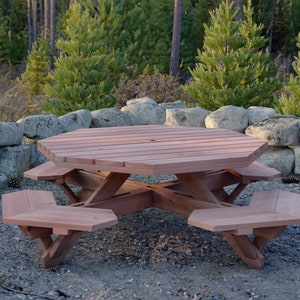 PDF Download, DIY Octagonal Picnic Table Plan, Step-by-step Instructions.