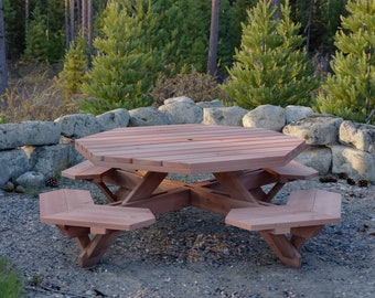 PDF Download, DIY Octagonal Picnic Table Plan. Step-by-step Instructions.