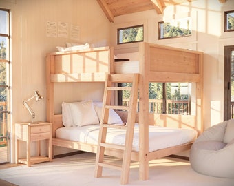 Full Over Full Bunk Bed Plan with Ladder, PDF Download