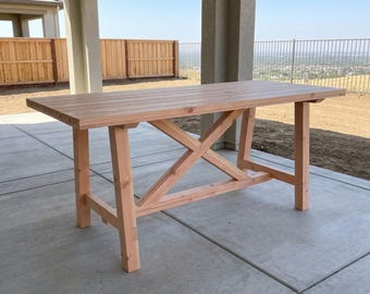 DIY Outdoor Bar Stehtisch Plan PDF: Farmhouse X-Brace, Sitzplätze 8