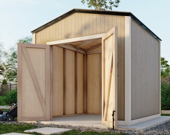 Shed Plan 8x8, Double Doors, PDF Download