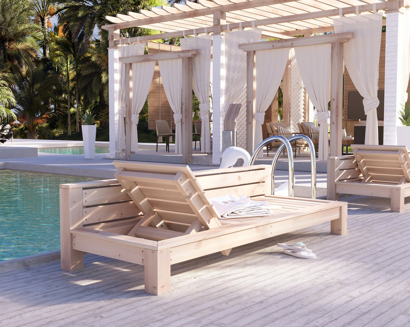 Outdoor Lounge Bed Plan, Adjustable Backrest, PDF Download - Etsy