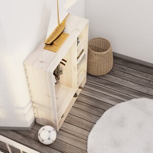 Montessori-garderobsplan för barn med förvaringsfack och hängstång, PDF-nedladdning bild 6