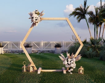 PDF Download, DIY plan for Portable Hexagon Wedding Arbor, Collapsible Arch Build Instructions