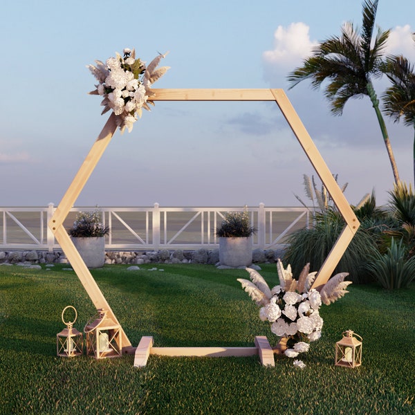 PDF Download, DIY plan for Portable Hexagon Wedding Arbor, Collapsible Arch Build Instructions