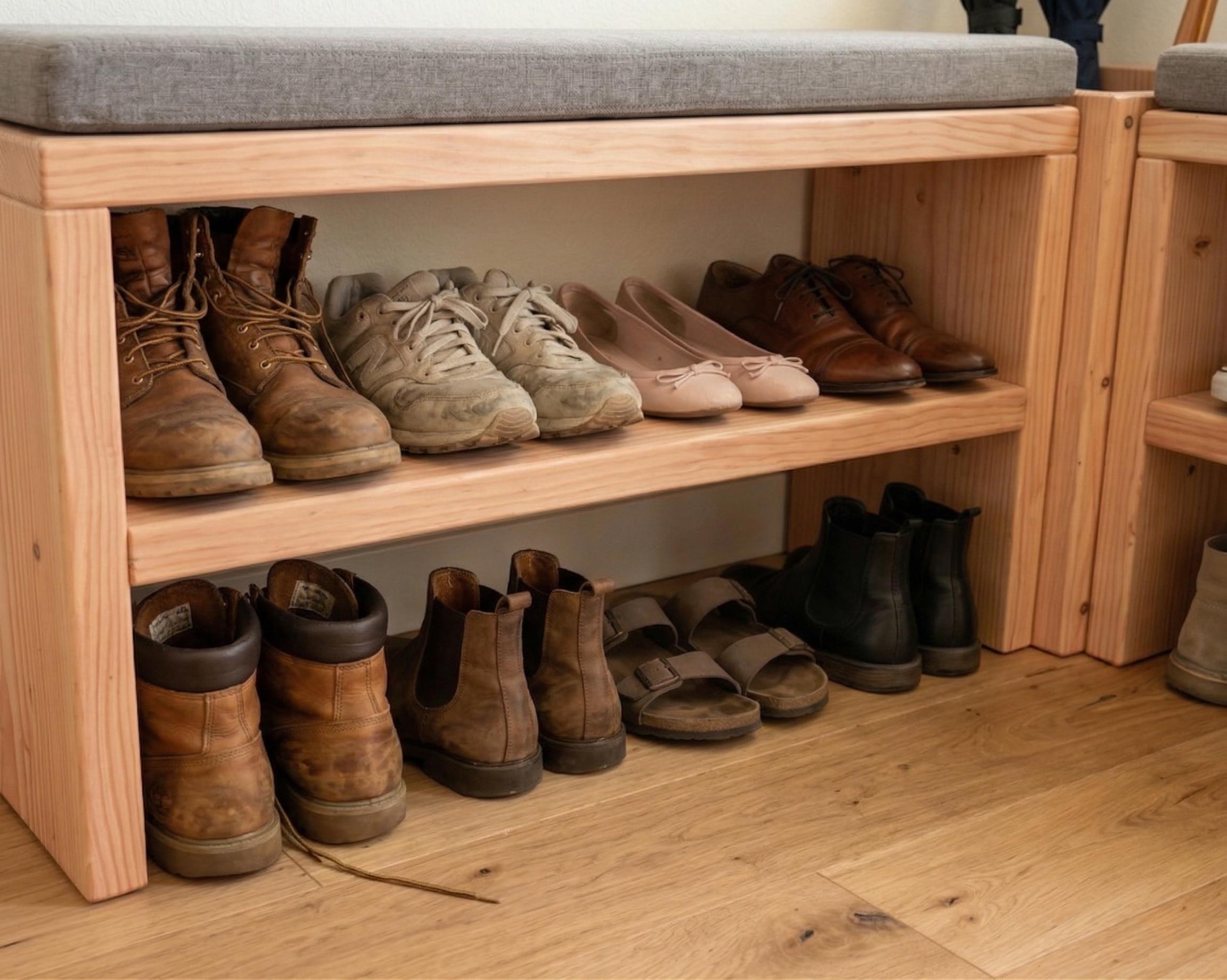 DIY Entryway Shoe Rack Plan PDF: Built-in Umbrella Stand, All 2x12 ...