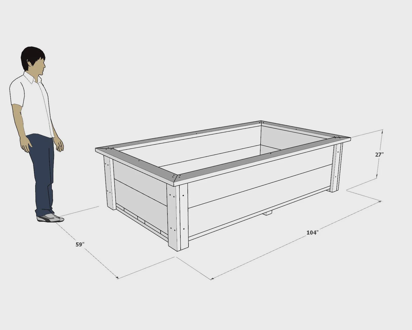 DIY Raised Planter Box Plan PDF: 2x12 Heavy Duty Sides, Mitered Top ...