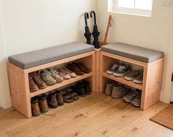 DIY Eingangs-Schuhregal-Plan PDF: Eingebauter Regenschirm-Ständer, alle 2x3 cm Holz