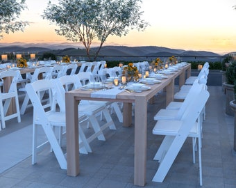 Projeto de mesa dobrável para eventos, estilo fazenda moderna, download em PDF