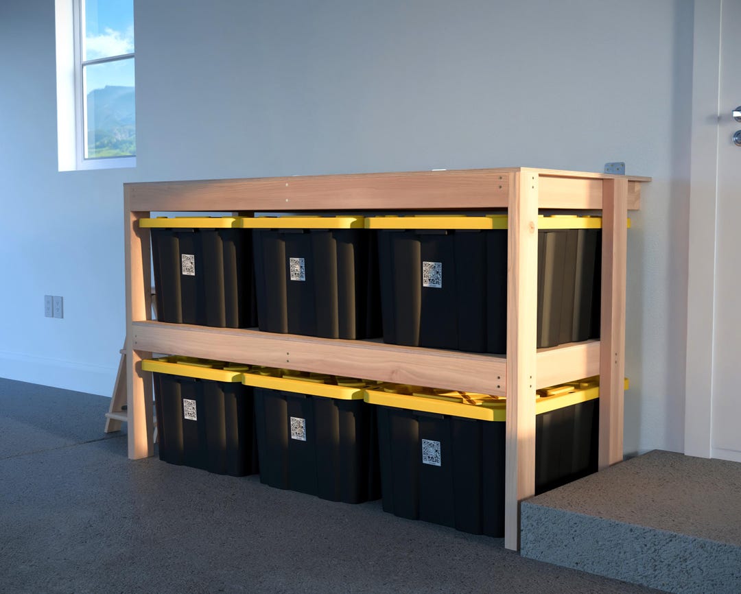 Digital Download, DIY Garage Shelving Plans, Fits 27-gallon Totes, 3 ...