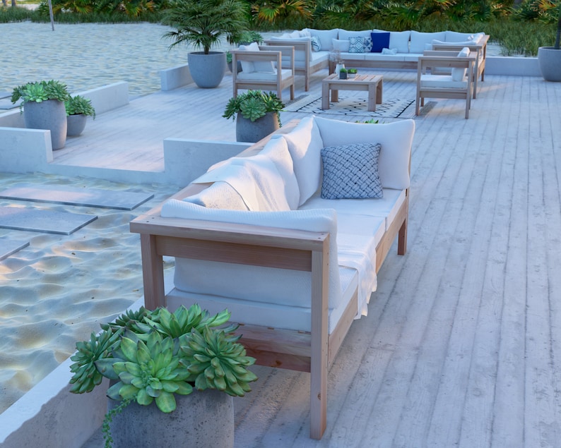 PDF Download, Easy-to-Build 2x4 Wooden Sofa Plan, Outdoor Lounging Couch image 2