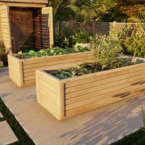 DIY planter box plans 2'x3'x8' Building instructions only, Heavy duty planter box step by step construction guide.