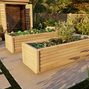 PDF downloaden, DIY plantenbakplan, 2'x3'x8' plantenbak, Heavy-duty plantenbak stap voor stap bouwhandleiding.