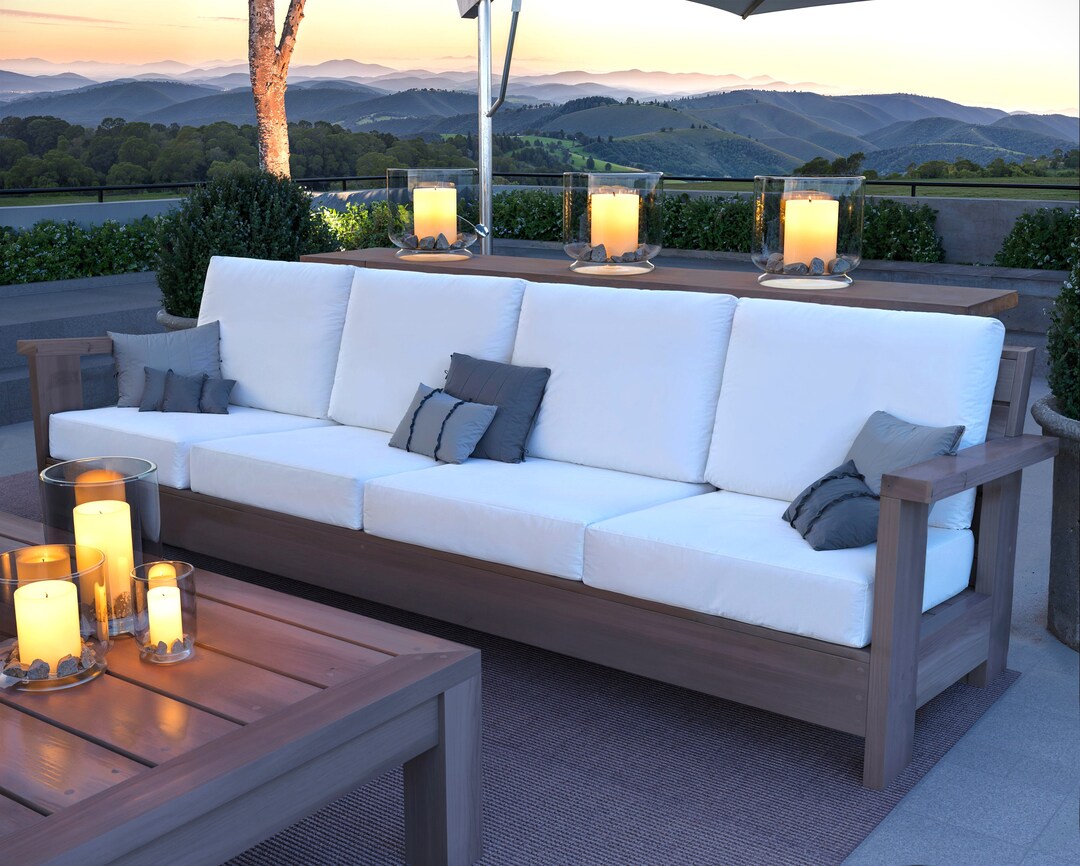 Patio Bench Plan, 4 Seater With Backrest and Arms, PDF Download - Etsy