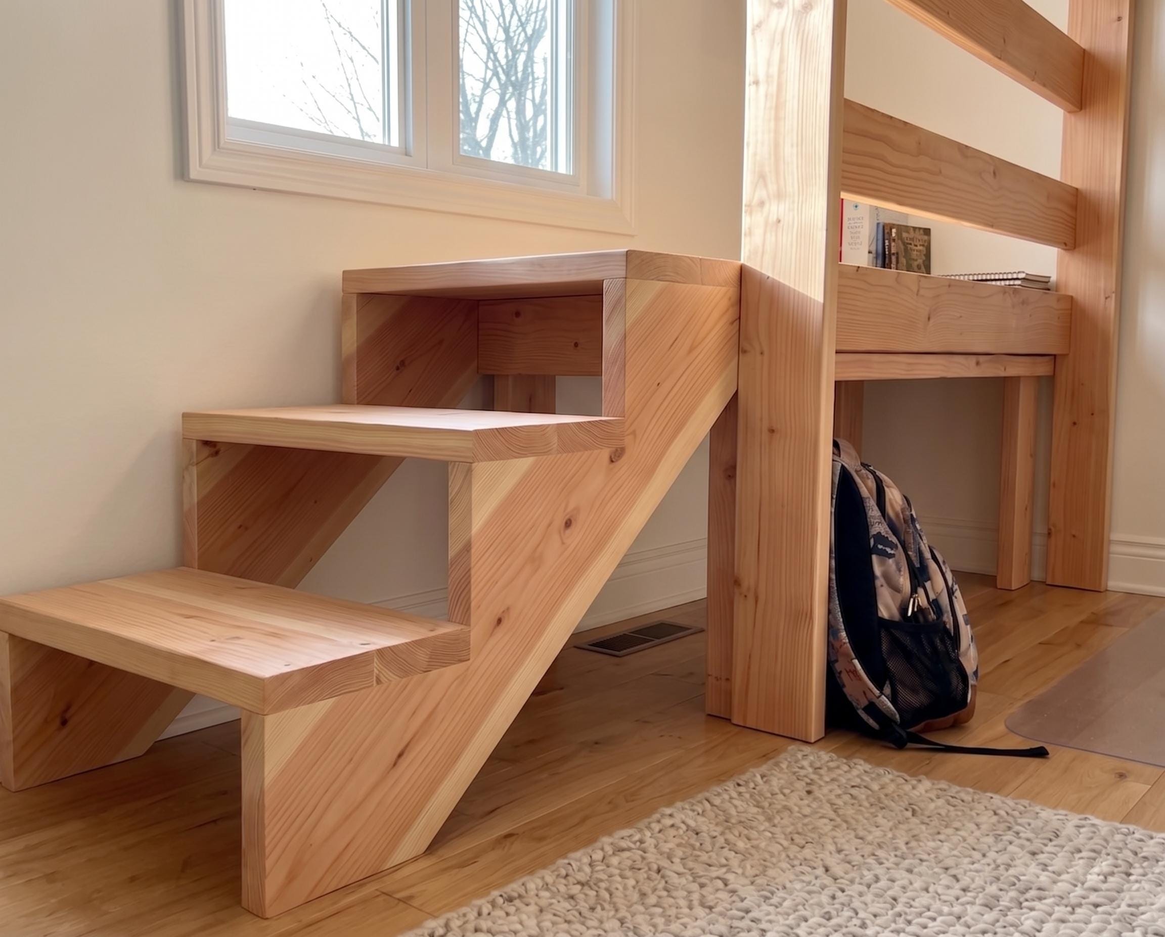DIY Loft Bed With Stairs Plan PDF: Full Size, Built-in Desk - Etsy