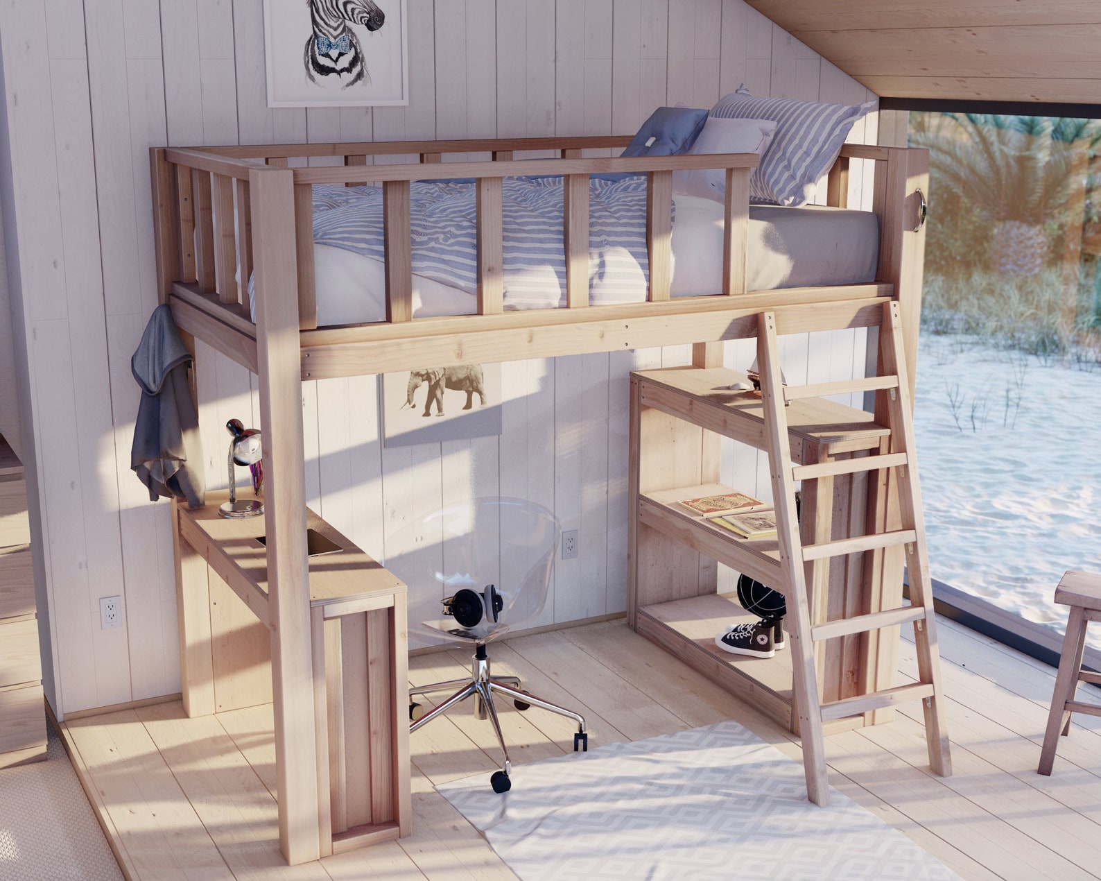 Twin Loft Bed DIY Plan Etsy