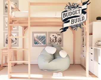 Full Loft Bed Plan with Ladder, PDF Download