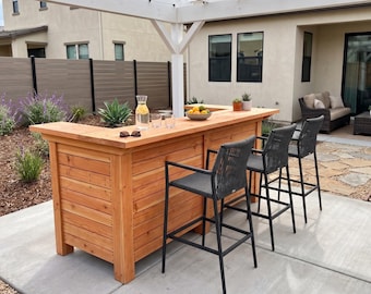 DIY Outdoor Bar Pläne PDF: L-Form Haus-Bar, 93 Zoll, Anfänger Build