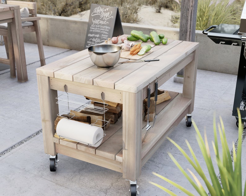 PDF Download, DIY plans: kitchen island rolling grill and barbecue table image 1