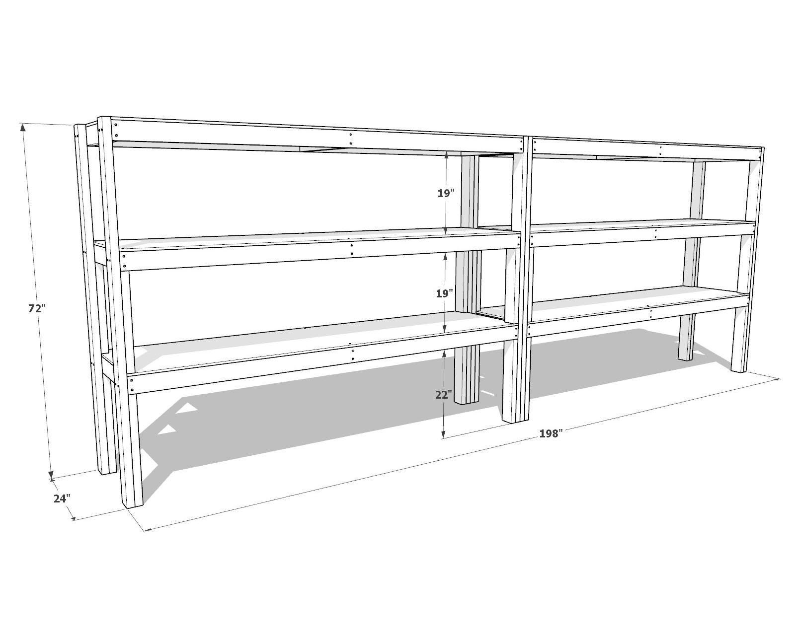 Garage Shelf Plan, Heavy Duty 2x4 and Plywood, PDF Download - Etsy