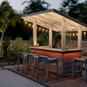 Outdoor Bar Plan With Roof, PDF Download - Etsy