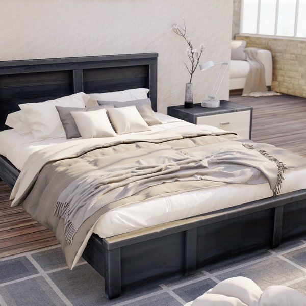 PDF Download, DIY queen size bed frame plans