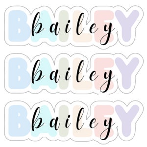 Custom Name Sticker SET, personalization, colorful sticker, aesthetic stickers, water bottle, laptop, best friend gift, cute tumbler sticker